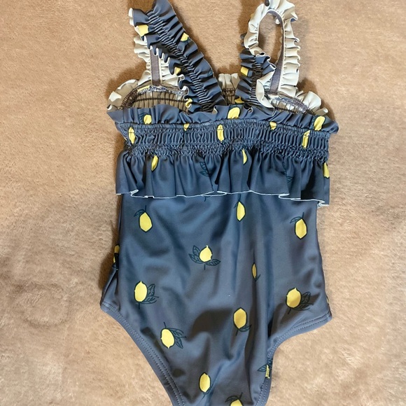 Lemon Print Ruffled Swimsuit - Picture 2 of 3